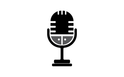Logo szablonu wektora ikony podcasatu mikrofonu v3