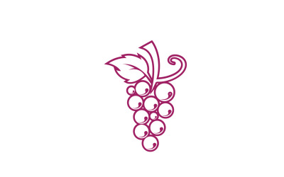 Logotipo de icono fresco de frutas de uva v101