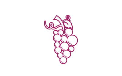 Logotipo de icono fresco de frutas de uva v102