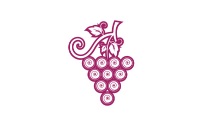 Logotipo de icono fresco de frutas de uva v104