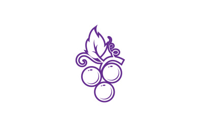 Logotipo de icono fresco de frutas de uva v112