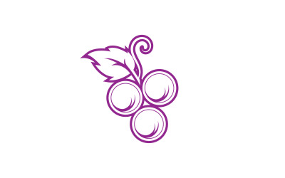 Logotipo de icono fresco de frutas de uva v114