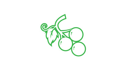 Logotipo de icono fresco de frutas de uva v116