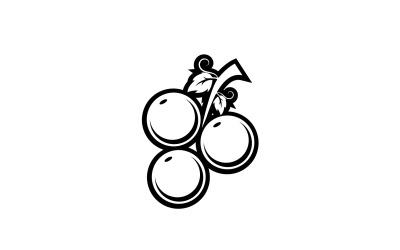 Logotipo de icono fresco de frutas de uva v119
