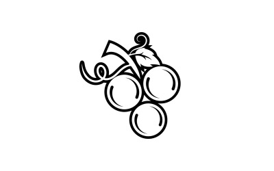 Logotipo de icono fresco de frutas de uva v120