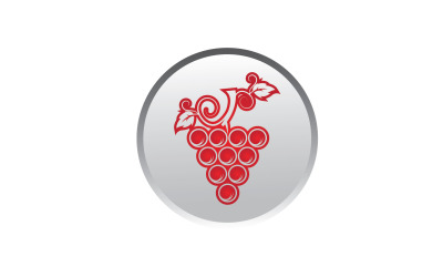 Logotipo de icono fresco de frutas de uva v122