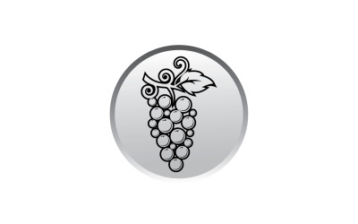Logotipo de icono fresco de frutas de uva v126