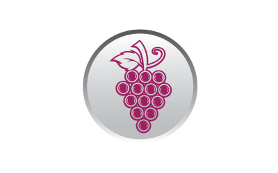 Logotipo de icono fresco de frutas de uva v72