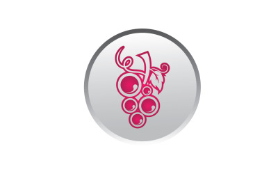 Logotipo de icono fresco de frutas de uva v77