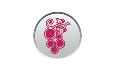 Logotipo de icono fresco de frutas de uva v78