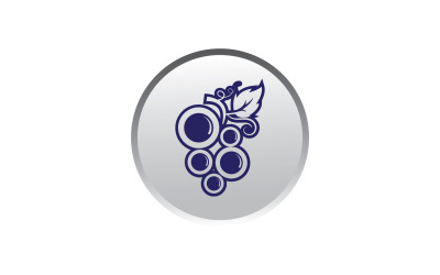 Logotipo de icono fresco de frutas de uva v79