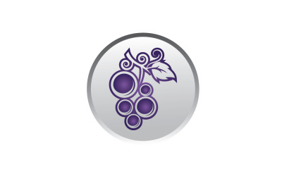 Logotipo de icono fresco de frutas de uva v80