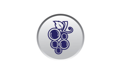 Logotipo de icono fresco de frutas de uva v81