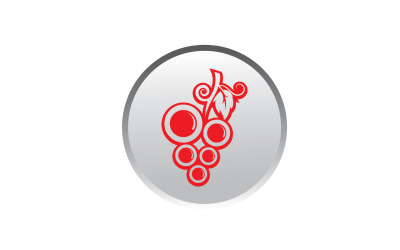 Logotipo de icono fresco de frutas de uva v82