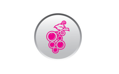 Logotipo de icono fresco de frutas de uva v83
