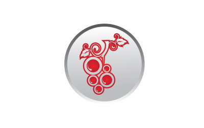 Logotipo de icono fresco de frutas de uva v85