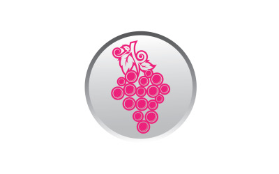 Logotipo de icono fresco de frutas de uva v88