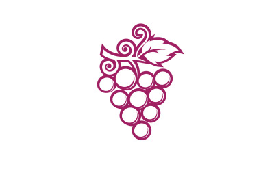 Logotipo de icono fresco de frutas de uva v90