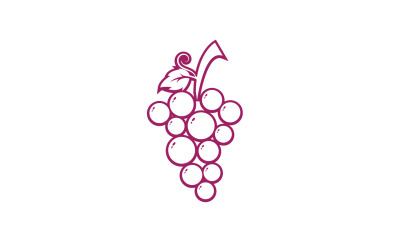 Logotipo de icono fresco de frutas de uva v91