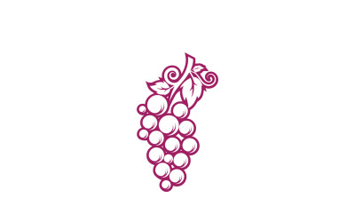 Logotipo de icono fresco de frutas de uva v95