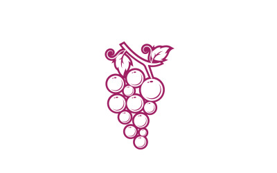Logotipo de icono fresco de frutas de uva v96