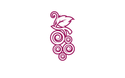 Logotipo de icono fresco de frutas de uva v97