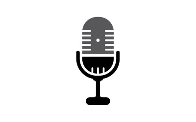 Logotipo de plantilla vectorial de icono de podcasat de micrófono v2