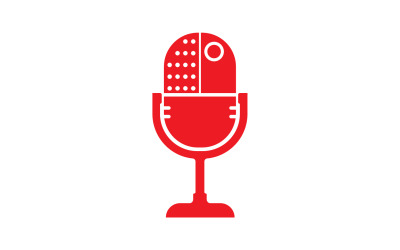 Logotipo de plantilla vectorial de icono de podcasat de micrófono v40