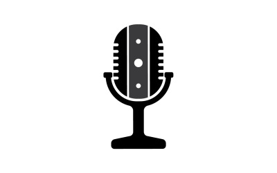 Logotipo de plantilla vectorial de icono de podcasat de micrófono v8