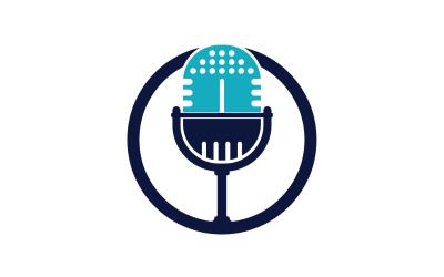 Mic podcasat icon vector template logo v26