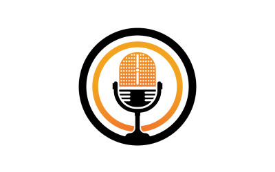 Mic podcasat icon vector template logo v27