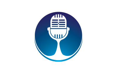 Mic podcasat icon vector template logo v29