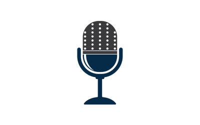 Mikrofon-Podcasat-Symbol, Vektorvorlage, Logo v14
