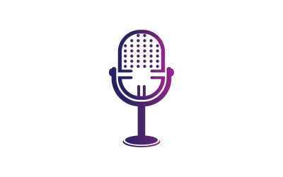 Mikrofon-Podcasat-Symbol, Vektorvorlage, Logo v18