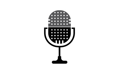 Mikrofon-Podcasat-Symbol, Vektorvorlage, Logo v1