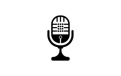Mikrofon-Podcasat-Symbol, Vektorvorlage, Logo v37