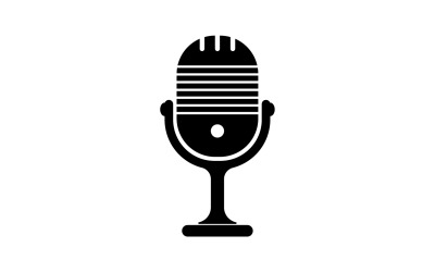 Mikrofon-Podcasat-Symbol, Vektorvorlage, Logo v38