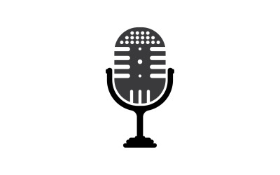 Mikrofon-Podcasat-Symbol, Vektorvorlage, Logo v4