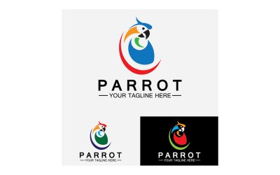 Wektor logo głowy papugi ptaka v1