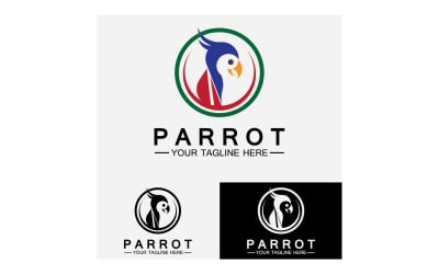 Bird Parrot head logo vector v53
