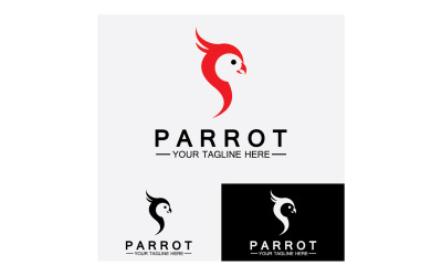 Kuş Papağan baş logo vektör v25