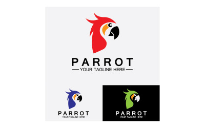 Kuş Papağan baş logo vektör v8