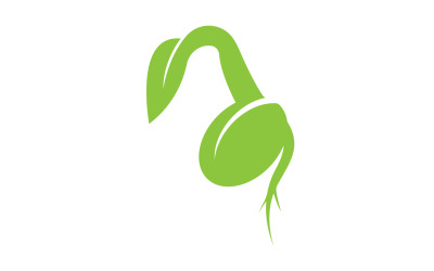 Logotipo de plantilla de brotes de brotes de semillas v10