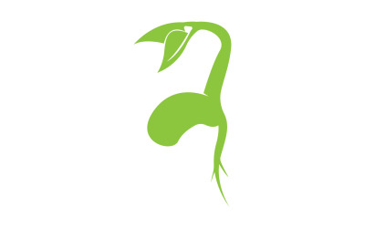 Logotipo de plantilla de brotes de brotes de semillas v11