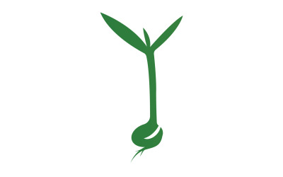 Logotipo de plantilla de brotes de brotes de semillas v17