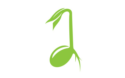 Logotipo de plantilla de brotes de brotes de semillas v2