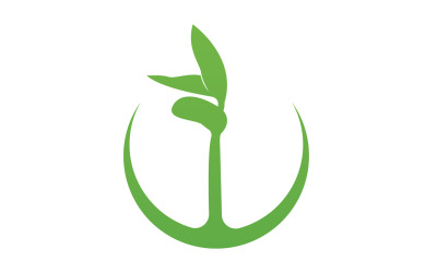 Logotipo de plantilla de brotes de semillas v28