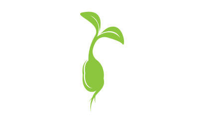 Logotipo de plantilla de brotes de semillas y brotes v16