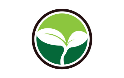 Logotipo do modelo de brotos de sementes v37