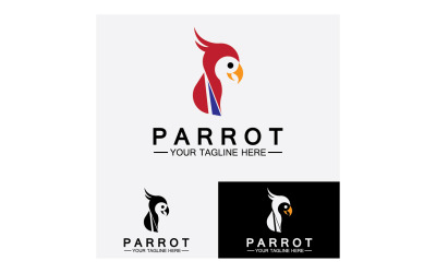 Vettore del logo della testa del pappagallo dell&amp;#39;uccello v28